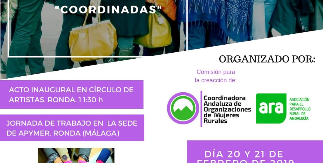 Ronda acoge los días 20 y 21 de febrero un Encuentro de  Organizaciones de Mujeres Rurales Andaluzas