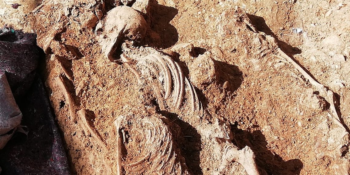 Una excavación en marcha a pocos metros de la puerta del Almócabar ha sacado a la luz los restos de once individuos que fueron enterrados en la necrópolis andalusí