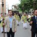 La imagen de San Cristóbal, Patrón de Ronda, procesiona por las calles de la ciudad acompañada de numeroso fieles