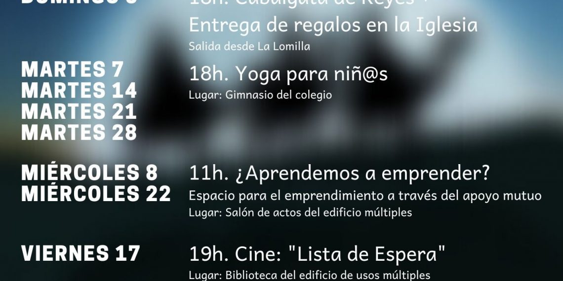 GENALGUACIL DA A CONOCER SU VARIADO PROGRAMA DE ACTIVIDADES DE ENERO