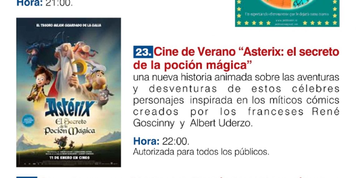 CINE DE VERANO Y TEATRO INFANTIL EN LA PRIMERA AGENDA CULTURAL TRAS LOS MESES DE CONFINAMIENTO