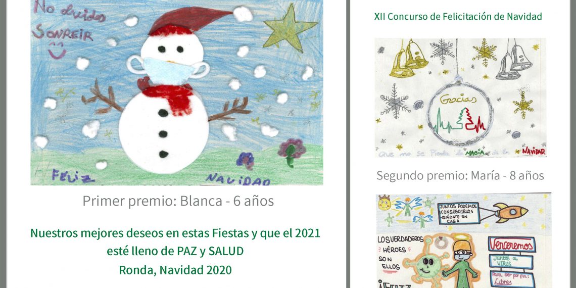 El Área Sanitaria Serranía de Málaga elige el dibujo ganador del XII Concurso de Tarjetas Navideñas