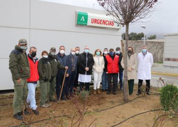 El Hospital de la Serranía de Ronda planta dos pinsapos para conmemorar sus aniversarios