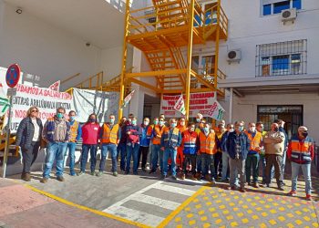 Concentración de los técnicos de transporte sanitario de ASM en Ronda Norte