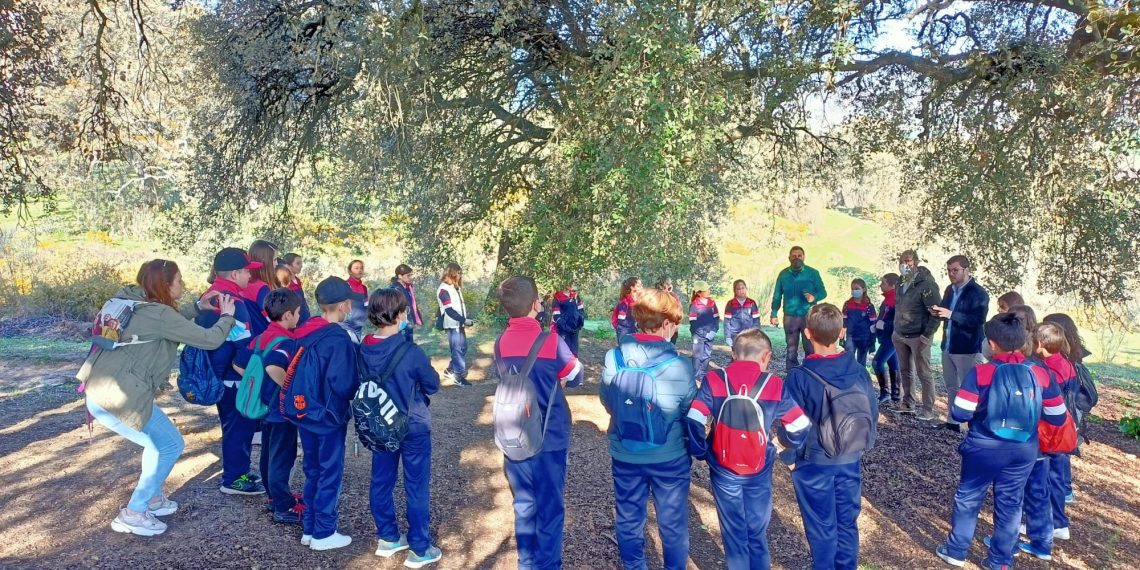 Alumnos de Primaria del colegio Fernando de los Ríos participan en la limpieza y repoblación del parque periurbano de Ronda