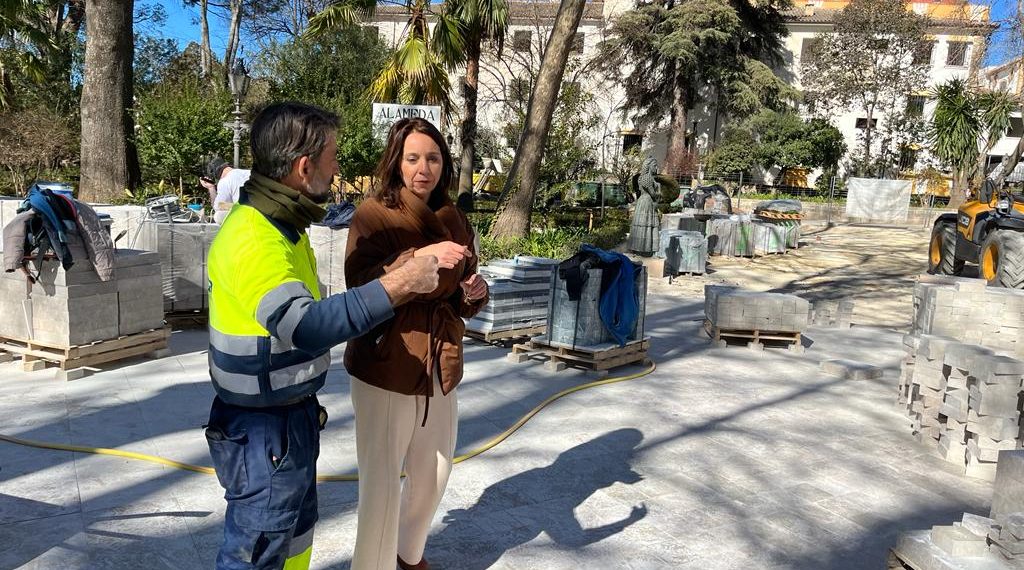 Las obras de remodelación de la Alameda del Tajo se encuentran al 85% de su ejecución