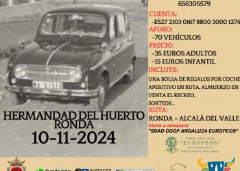 Turismo de Ronda colabora con la Hermandad del Huerto en la III Concentración de Vehículos Clásicos que se celebra este domingo día 10