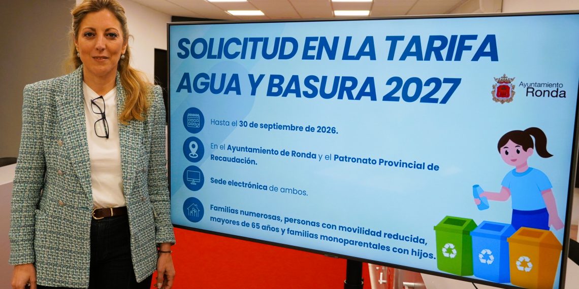 El Ayuntamiento de Ronda abre el plazo de solicitud de las bonificaciones de los recibos de la basura, agua y alcantarillado